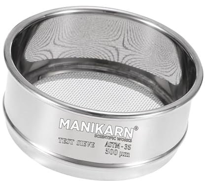 MANIKARN Test Sieve Dia 4 inch 500 Micron Stainless Steel Lab Sieve (ASTM No. 35)