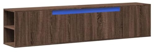 vidaXL Wall TV Unit with LED Oak Brown 180 x 31 x 39.5 cm, Wall TV Cabinet with LED Lights, TV Stand, Hanging TV Cabinet, TV Cabinet
