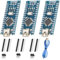Nano V3 Board Mini USB with Cable, AYWHP 3PCS Nano Board MEGA328P, CH340G Chip 5V 16M, Microcontroller Compatible with Arduino Nano V3 (Mini USB Port)