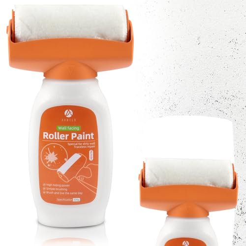 AsyinXson 500g Wandfarbe Ausbessern Weiß, Ausbesserungsfarbe Weiss Roller, Wand Reparatur Rollbürste, mit Roller Wandreparatur Creme Spachtelmasse Reparieren Sie Graffiti, Kratzer, Flecken, Risse