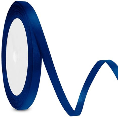 Geschenkband Blau 6mm 23m Verpackungsbänder Weihnachten Schleifenband Stoffband Seidenband Dekoband Bänder Zum Basteln Geschenkverpackung Geburtstag