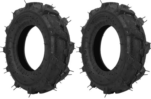 Pneumatico per Trattore Garden Master, 2 Pezzi 4.00-8 Pneumatico Tubeless 4 Strati Capacità di Carico di 672 Libbre Pneumatici Tubeless in Gomma, Pneumatico per Trattore