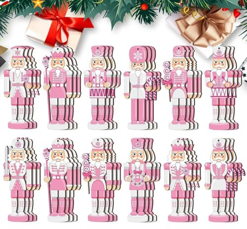 Weihnachtsbaumschmuck Nussknacker | 36X Rosa Festlicher Nussknacker - Weihnachten Deko Ornament Nussknacker Dekoration Nussknacker für Heimdekorationen