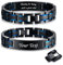 VNOX Armband Herren Gravur Geschenk Blau : Personalisiertes Armband Schwarz Text für Papa Männer Ehemann Frau, Geschenk für ihn Armbänder mit Gravur, Edelstahl Gliederarmband Vatertag Geburtstag