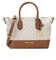 MICHAEL KORS Hyde Small Logo Satchel Vanilla PVC, Vanille, Small