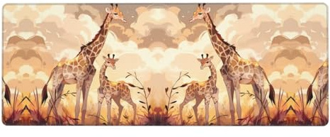 Giraffe Mother and Child Keyboard Mouse Pad (12x31.5 inches), Suitable for Computer, Console, Office, Game, Study Extra Large Keyboard Mouse Desk pad,
