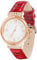 OFFCUP Damenuhr, Damen Analog Quarz Uhr mit Leder Armband, Uhren Damen Diamant Einfache Business Klassische Armbanduhr Lässig Quarzuhr Kleideruhr, 3 Zeiger -Rot