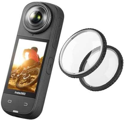 Reflex Camera Lens Guards for INSTA360 X4 – Ultra-Clear Protective Lens Covers, Scratch-Resistant Tempered Glass Shields, Easy Snap-On Design for INSTA 360 X4 Action Camera