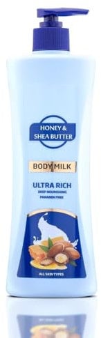 Honey & Shea Butter Body Milk – 400ml | Hydrating Body Lotion for Dry Skin | Paraben-Free | Smoothens, Plumps & Softens Skin | Fades Wrinkles | Long-Lasting Moisturization