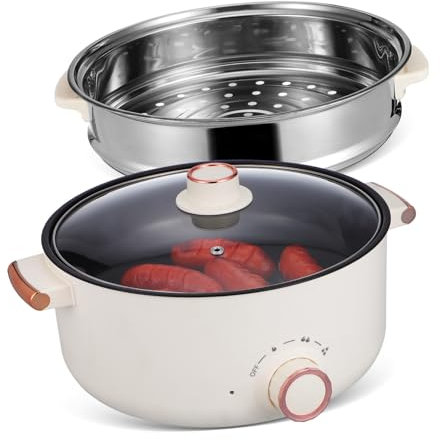 UKCOCO Cocina Eléctrica Multifunción De Antiadherente Para Dormitorios Oficinas y Viajes Para Olla Para Fideos Ramen y Olla Eléctrica Para Estofado