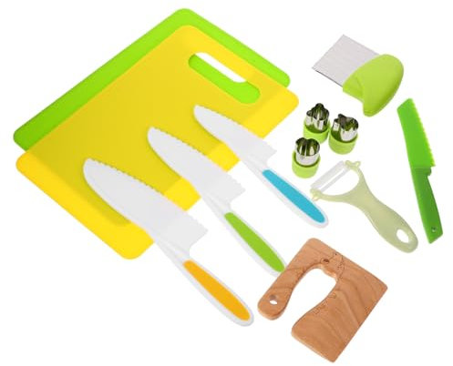 SUPVOX 1 Ensemble Ustensiles de Cuisine pour Garçon Fille Kit de Cuisine Montessori Couteaux et Outils Colorés pour Jeux Éducatifs et Créatifs