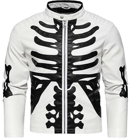 Giacca Pelle Moto, Leggera Sottile con Tasca sulle Maniche Giubbotto Bomber Giaccone Giacca Chiodo Pelle Biker Motociclista Giubbotto Pelle Uomo Giacca Uomo Mezza Stagione Chiodo Pelle Uomo