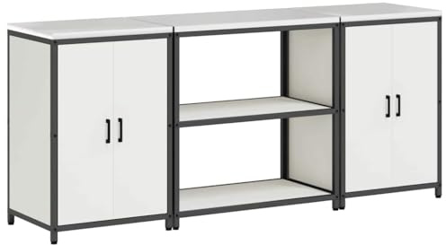 vidaXL Kitchen Storage Cabinet - A chic metal unit that keeps your kitchen tidy. Ideal for a modern look while remaining compact!