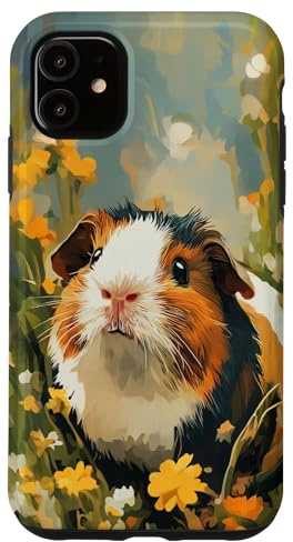 Meerschweinchen Blumen Lustiges Meerschweinchen Hülle für iPhone 11