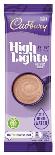 Cadbury Highlights Instant Hot Chocolate Sachets, Low Calorie Hot Chocolate Mix, Approximately 11 Servings, 30 x 11 g Sachets Per Box (1 Box Total)