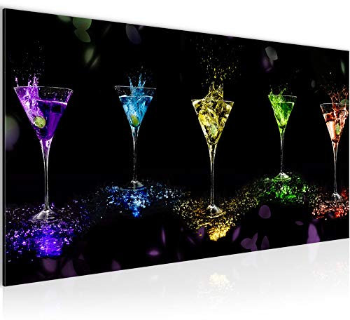 Wall Pictures cocktail Modern Non-Woven Canvas Living Room Hall Glass Scwarz Ferrous 500812a