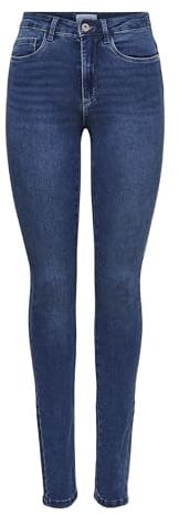 ONLY Damen Onlroyal skinny met hoge taille Jeans, Medium Blue Denim, 38W / 30L EU