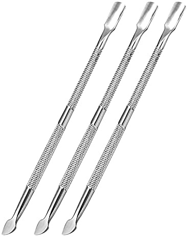3X Stainless Steel Metal Nail Cuticle Pusher Scraper Polish Gel Remover Manicure