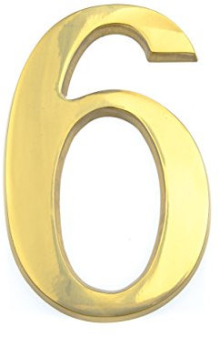 HUBER numero civico 6/9 in ottone 20 cm I numeri civici per casa e porta I numero civico XL I targhette con numero civico in ottone nobile design 3D, lucido