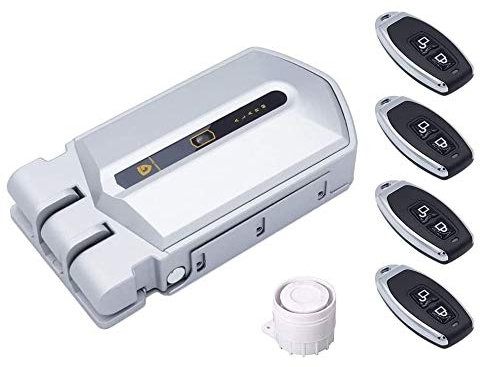 Cerradura Invisible con Alarma 120db Golden Shield, Cerradura electrónica con 4 mandos incopiables, con detección anticipada (Cuando fuercen la puerta antes de que la abran la alarma saltará)