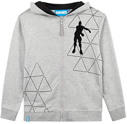 Fortnite Jungen Sweatjacke mit Kapuze Grau 176