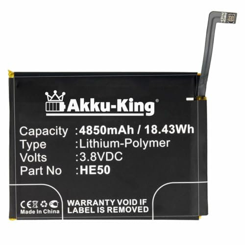 Akku-King Akku kompatibel mit Motorola HE50, SNN5989A - Li-Polymer 4850mAh - für Motorola Moto E4 Plus