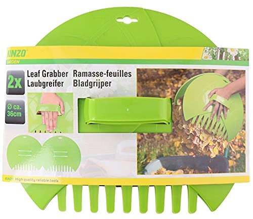Edco Big Hands Garden Leaf & Grass Collector Waste Rubbish & Litter Scoop Rake 36x31x8cm 2pc