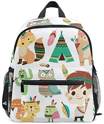 Waldtier Kaktus Kleinkind Rucksack Kinder Leichtgewicht Büchertasche Vorschule Schülerrucksack für 2-7 Jahre die Reise Mädchen Jungs