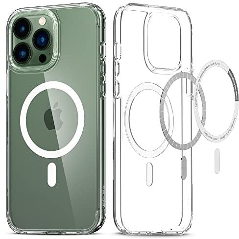 Spigen Ultra Hybrid MagFit Case for iPhone 13 Pro Max, Compatible with MagSafe Accessories - Clear White