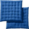 REDBEST Stuhlkissen, Stuhlauflage, Sitzkissen Uni 2er-Pack blau, Größe 40x40x3 cm - gesteppt, mit glatten, strapazierstarkem Gewebe (weitere Farben)
