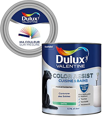 Ma Couleur Sur-Mesure par Dulux Valentine – Peinture Intérieure Murs, Plafonds, Boiseries - Palette Sens, Cuisine & Bain Satin, Caravane Des Sables , 0,75 L