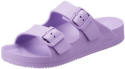Sandalia plana block color en lila