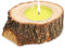 KADAX Vela rústica en tronco de árbol, vela de exterior, vela de jardín de madera natural, cuenco de llama, vela decorativa, candelabro, vela de madera (limón, medio)