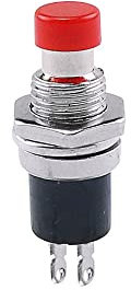 6 PZ 7mm Thread 2 Pin Mini Mini Pulsante Minomario Interruttore Normalmente chiuso-aperto Premere il reset Switch momentary,red,Press off-NC