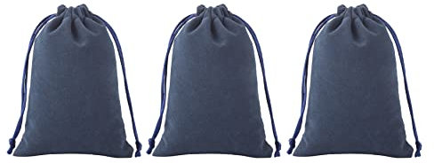 KONMAY 10 Stück Marine weicher Samtbeutel Schmuckbeutel mit Kordelzug, 15X20cm Samt Säckchen Hochzeit Party Geschenksäckchen