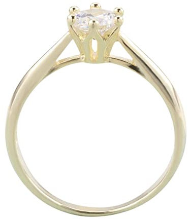 Musihy Ring Zeigefinger, Eheringe Solitär Ring Zirkonring 6 Krappen Zirkonia Weiß Ringgröße 54 Mutter Geschenke