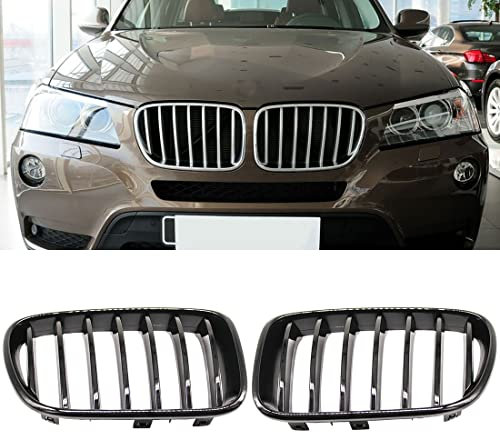 HZTWFC ABS glänzend schwarz Single Slat Sport Nierengitter Zubehör Styling Ersatz Racing Frontstoßstange für BMW F25 X3 2011 2012 2013