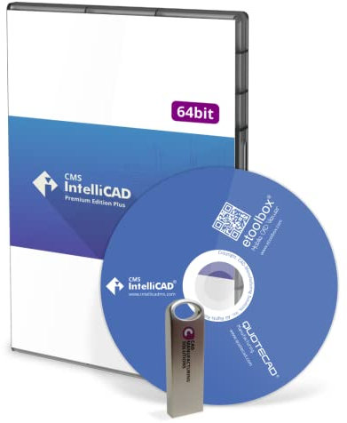 CMS IntelliCAD PE Plus | Professionelle CAD-Software für 2D und 3D-Modelle, kompatibel mit .dwg-Dateien | Perpetuelle Lizenz | DVD-Disk und Download-Link. Digitale Lizenz