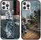 Pnakqil 2 Pièces Coque pour Apple iPhone 7 Plus/8 Plus 5,5, Etui Noir en Silicone Souple avec Motif Mince TPU Slim Gel Bumper Antichoc Case Housse de Protection pour iPhone 8 Plus, Chat & Tigre