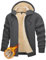 TACVASEN Uomo Giacca in Pile Felpato Giacca Invernale Calda Sport Streetwear (M, Grigio scuro)