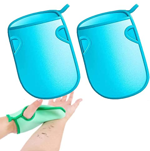 2022 Nouveau gant de bain exfoliant super doux, indolore pour la peau, gant de bain exfoliant magique, dissolvant de peau morte pour adultes, enfants et femmes enceintes (Blue*2pcs)