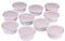 RoyalFay Pizzaballenbox Piccolo 10 Stück mit Deckel Farbe rose Pizzateigballen Zutatenbehälter Gärbox Meal prep boxen
