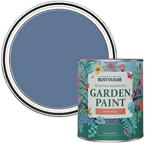 Rust-Oleum Blue Mould-Resistant Garden Paint In Satin Finish - Blue River 750ml