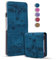 Rosbtib Custodia Compatibile con Samsung Galaxy Z Flip 4, Pelle Premium Magnetica Flip Cover Funzione Supporto Portafoglio Cover per Galaxy Z Flip4 5G (2022), Blu Gatto