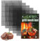 Grill Mesh Mat Set 5 Barbecue Grill Accessories Reusable Non-Stick Grill Mat for Vegetables Fish Grilling Mat Sheets for Outdoor Smoker Charcoal Gas Electric Grill BBQ Tools,XL 15.75 x 13 inch, Black