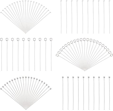 PH PandaHall 900 Stück Augenstifte Kopfstifte Kugelstifte 40mm 304 Edelstahl Schmuckherstellungsnadeln 21~24 Gauge Stecknadeln Für DIY Schmuckherstellung Perlenohrringe Armbänder Halsketten Anhänger