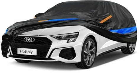 Holthly Autoabdeckung Wasserdicht Atmungsaktiv,Auto-Abdeckplane für Vollgarage,Regen,Sonne,Staub und UV-Schutz.Autoplane passend für BMW 3er,Toyota Colora,Honda Civic,usw.3L