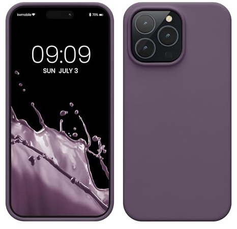 kwmobile Handyhülle für iPhone 14 Pro Max Hülle, für iPhone 14 Pro Max Case - Hülle Silikon - kabelloses Laden - Helle Iris