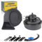 GAMPRO Hupe Autohupe Laut 130dB, Hörner Signalhorn für 12v Pkw Lkw Wohnmobile Motorräder Schiffe E-Bikes,2 Stück Trumpet for Any 12V Vehicles Trucks Lorrys Trains Boats Cars (G160175)