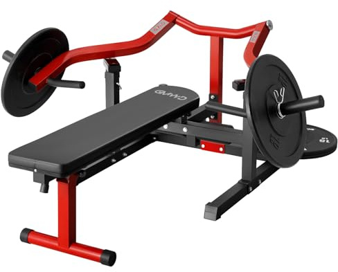 GMWD Chest Press Machine, Bench Press Machine with Independent Converging Arms, Adjustable Flat Incline Bench for Chest, AB Workouts, Shoulder Home Gym Equipment